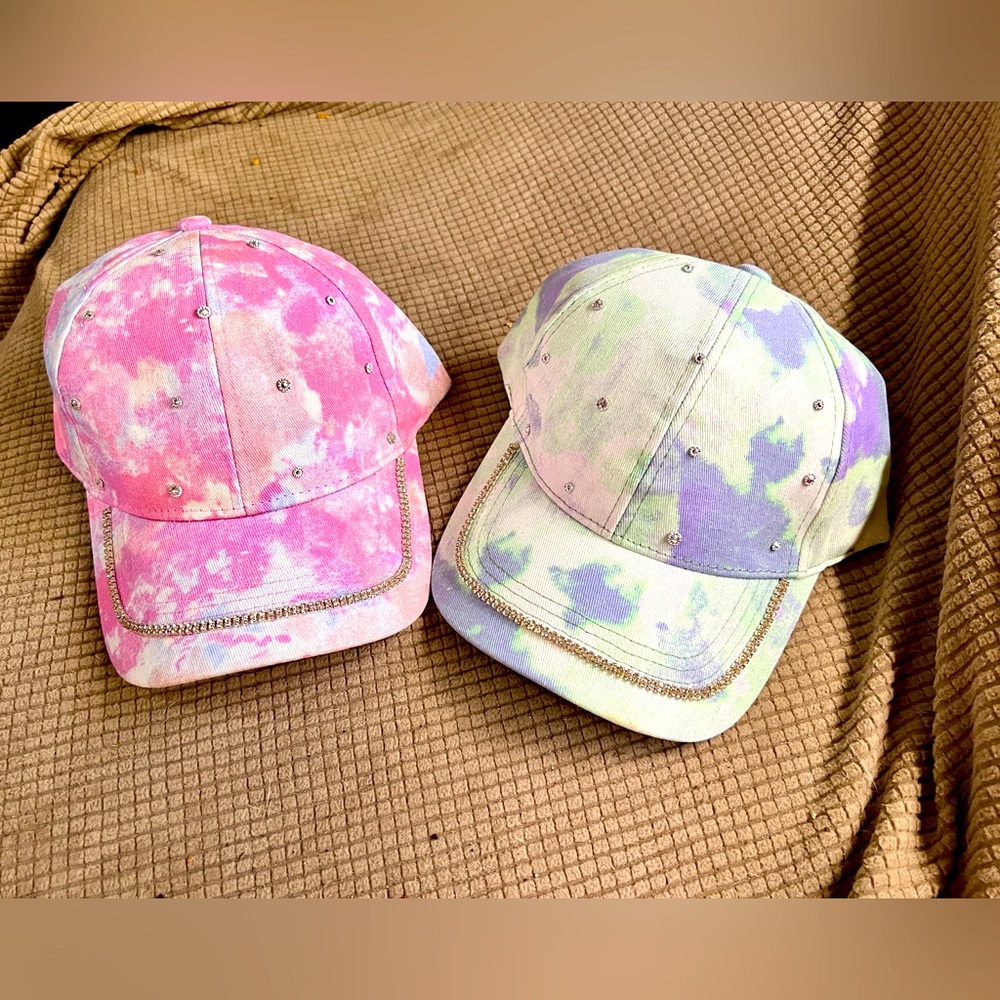 Bundle of 2 Tie-Dye Rhinestone Caps